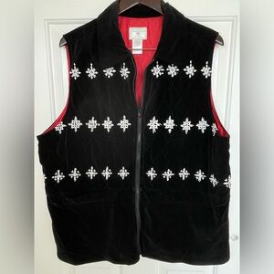 Susan Bristol XL Vintage Vest Holiday Black Velvet Extra Large Women’s Christmas